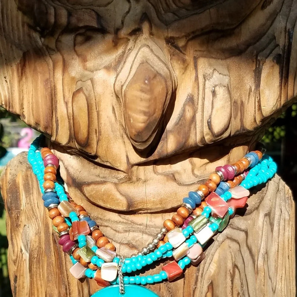 Multi Strand Beaded Necklace - Picture 5 of 7